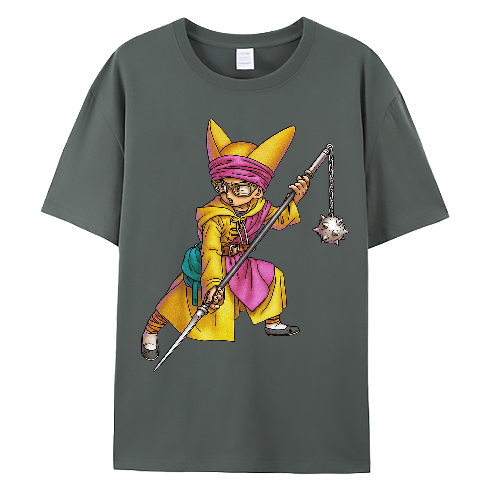 （画像用） ドラゴンクエスト Doragon Kuesuto Dragon Quest 綿100％ メンズ半袖Tシャツ｜肌触りやわらか＆通気性